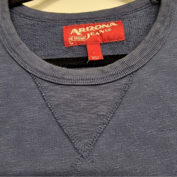 Arizona Jean Cotton Blue Pullover Crewneck Longsleeve Sweatshirt - Picture 3 of 6
